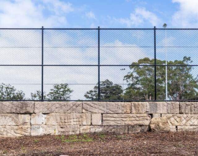 Elevated security fencing for project in Kenthurst Park, a commercial fencing service provided by metal fencing specialist