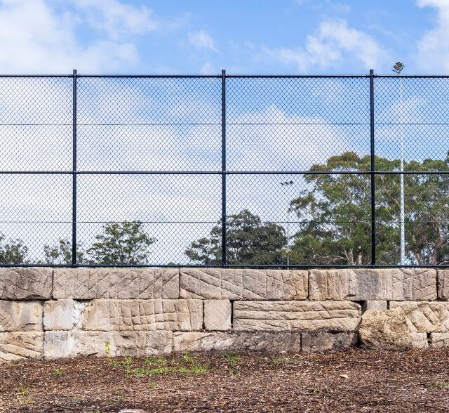 Elevated security fencing for project in Kenthurst Park, a commercial fencing service provided by metal fencing specialist